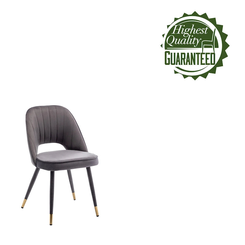 Sillas de comedor de terciopelo Orel con ribete dorado