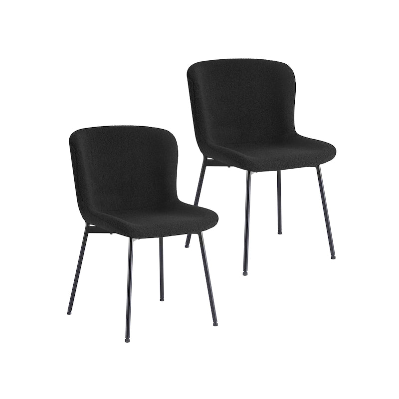 Sillas de comedor tapizadas en tela con patas de acero