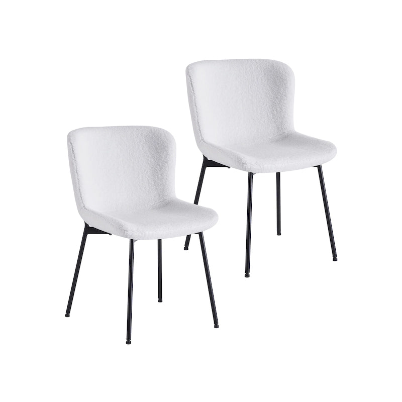 Sillas de comedor tapizadas en tela con patas de acero