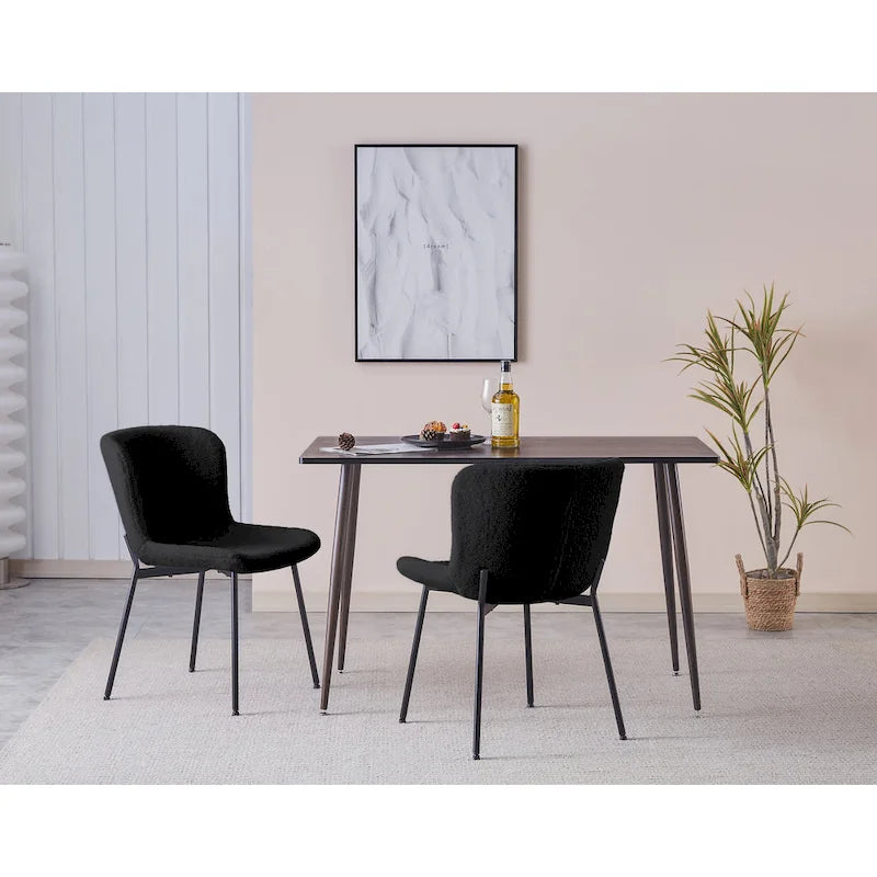 Porthos Home Lance Fabric Upholstered Dining Chairs with Steel Legs, Set of 2