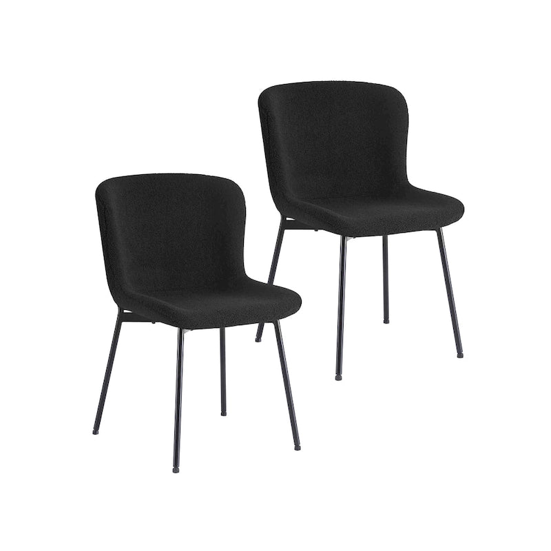 Sillas de comedor tapizadas en tela con patas de acero