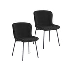 Sillas de comedor tapizadas en tela con patas de acero
