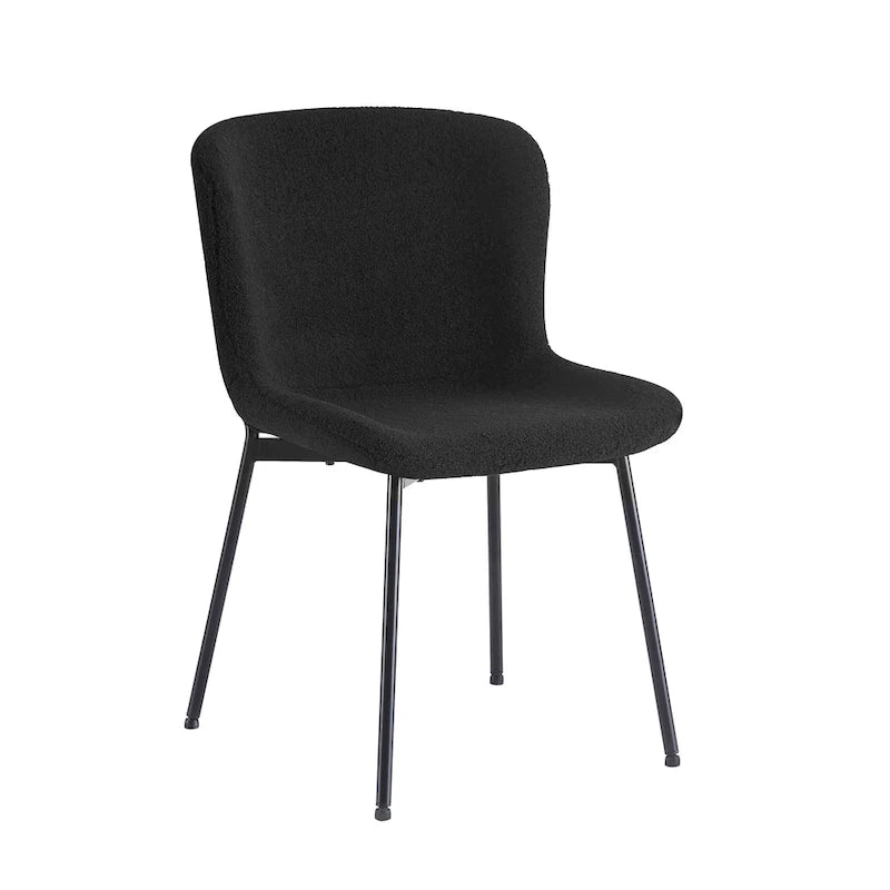 Sillas de comedor tapizadas en tela con patas de acero