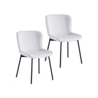 Sillas de comedor tapizadas en tela con patas de acero