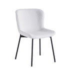 Sillas de comedor tapizadas en tela con patas de acero