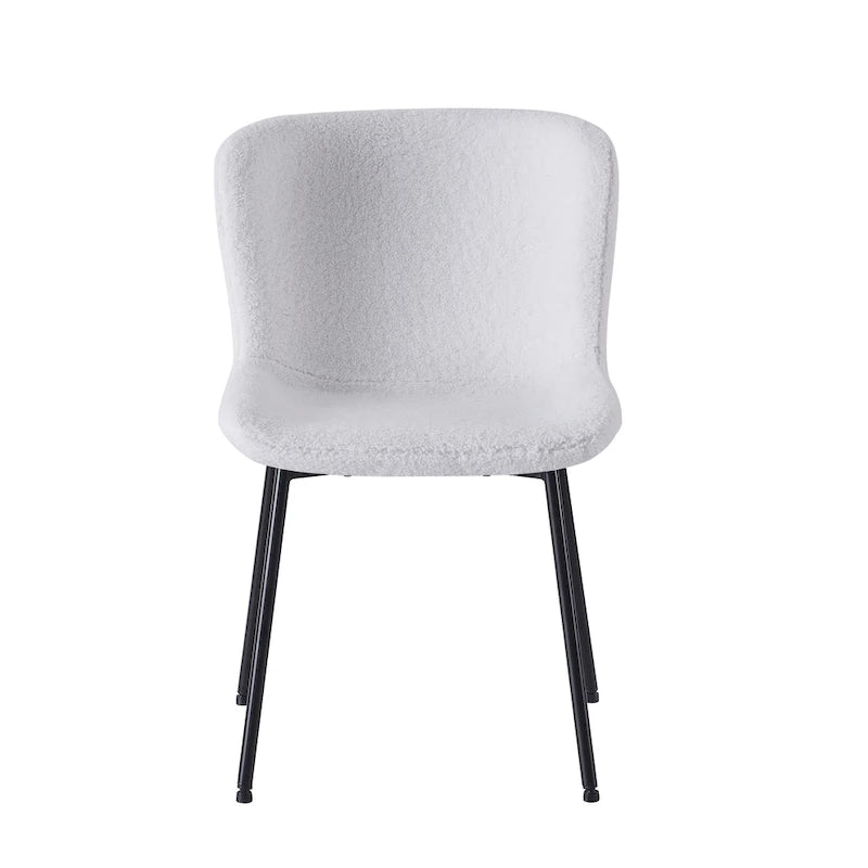 Sillas de comedor tapizadas en tela con patas de acero
