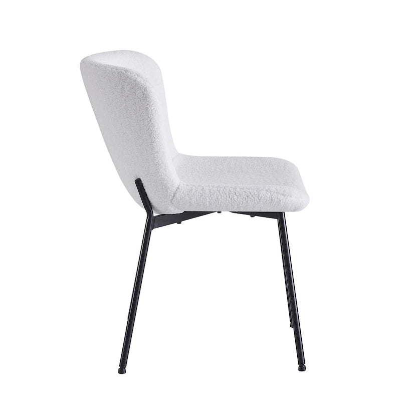 Sillas de comedor tapizadas en tela con patas de acero