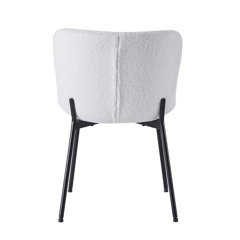 Sillas de comedor tapizadas en tela con patas de acero