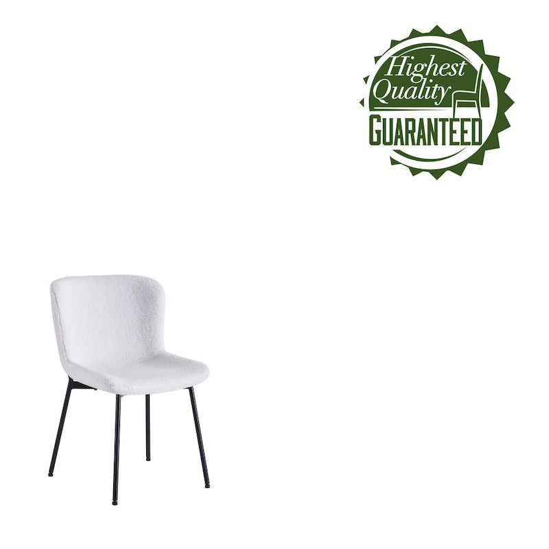 Sillas de comedor tapizadas en tela con patas de acero