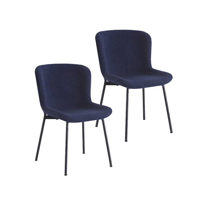 Sillas de comedor tapizadas en tela con patas de acero