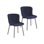 Sillas de comedor tapizadas en tela con patas de acero