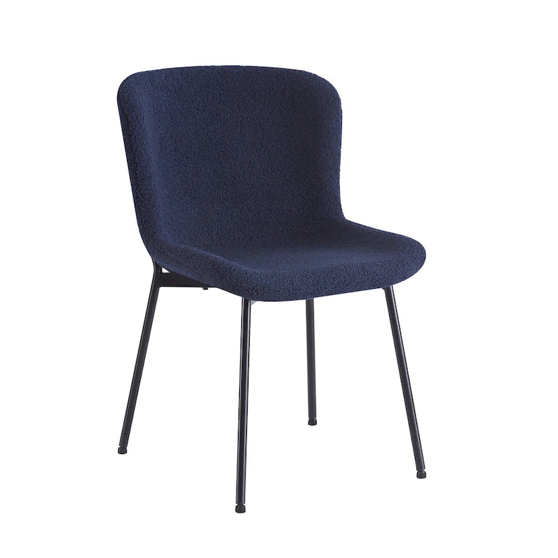 Sillas de comedor tapizadas en tela con patas de acero