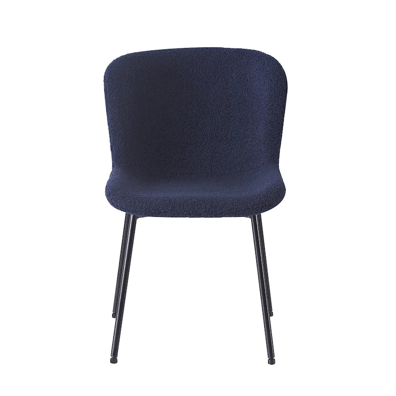 Sillas de comedor tapizadas en tela con patas de acero
