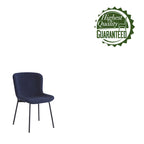 Sillas de comedor tapizadas en tela con patas de acero