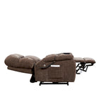 Sillón reclinable eléctrico con elevador, 2 motores, masaje y calor para ancianos, 3 posiciones, 2 bolsillos laterales, carga USB P