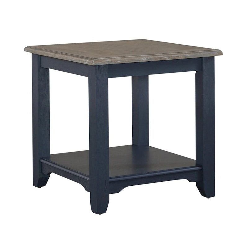 Mesa auxiliar Summerville con acabado cepillado gris - Azul marino