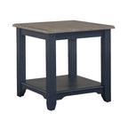 Mesa auxiliar Summerville con acabado cepillado gris - Azul marino