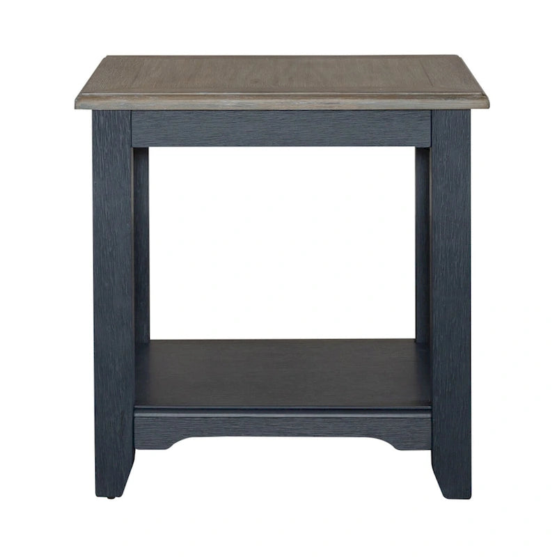 Mesa auxiliar Summerville con acabado cepillado gris - Azul marino
