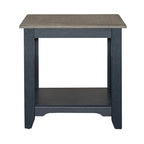 Mesa auxiliar Summerville con acabado cepillado gris - Azul marino