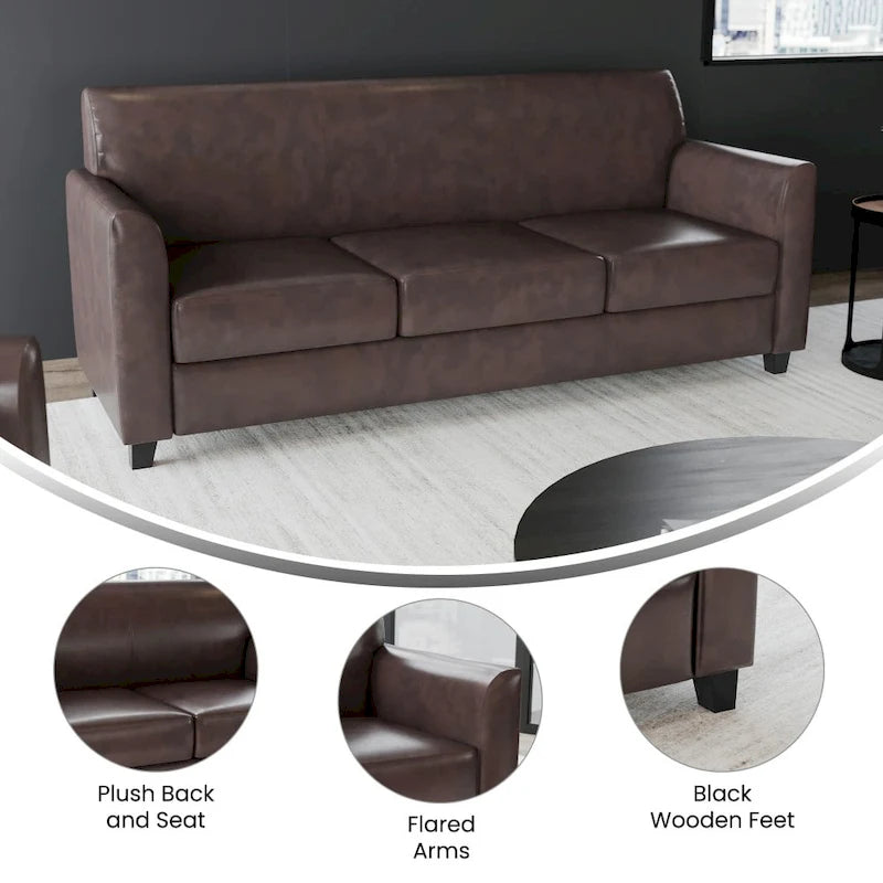Sofá con estructura de líneas limpias cosidas - 70W x 29D x 32.25H