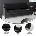 Sofá con estructura de líneas limpias cosidas - 70W x 29D x 32.25H