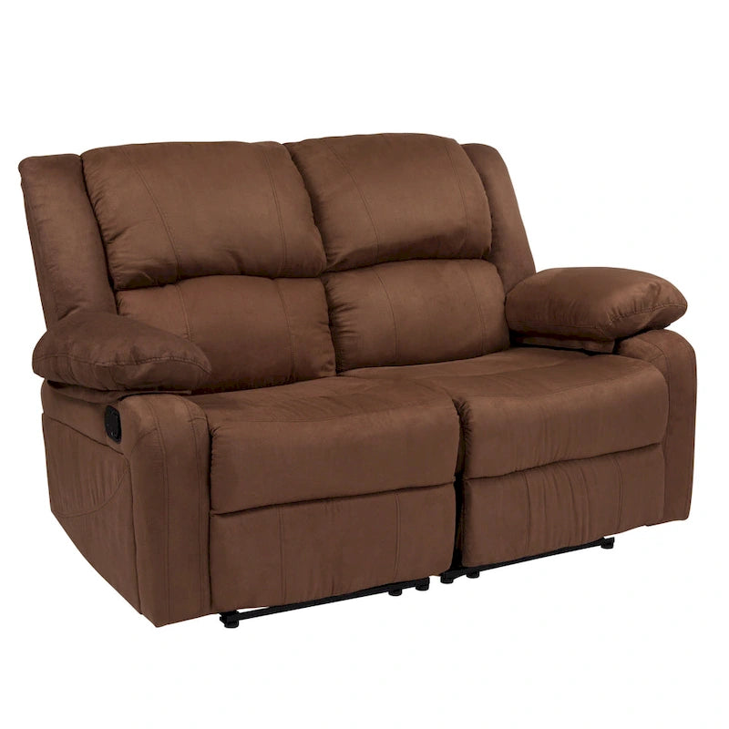 Sofá reclinable tapizado contemporáneo con reposacabezas y reposabrazos