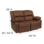 Sofá reclinable tapizado contemporáneo con reposacabezas y reposabrazos