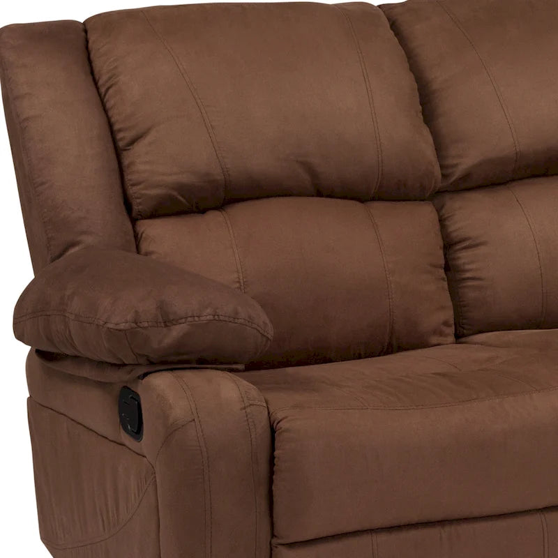 Sofá reclinable tapizado contemporáneo con reposacabezas y reposabrazos