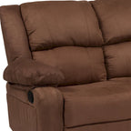 Sofá reclinable tapizado contemporáneo con reposacabezas y reposabrazos