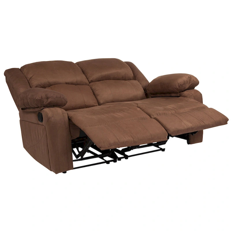 Sofá reclinable tapizado contemporáneo con reposacabezas y reposabrazos