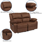 Sofá reclinable tapizado contemporáneo con reposacabezas y reposabrazos