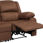 Sofá reclinable tapizado contemporáneo con reposacabezas y reposabrazos