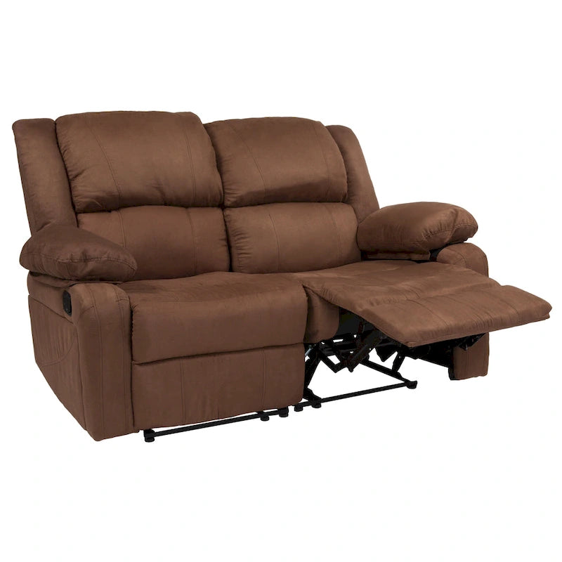 Sofá reclinable tapizado contemporáneo con reposacabezas y reposabrazos