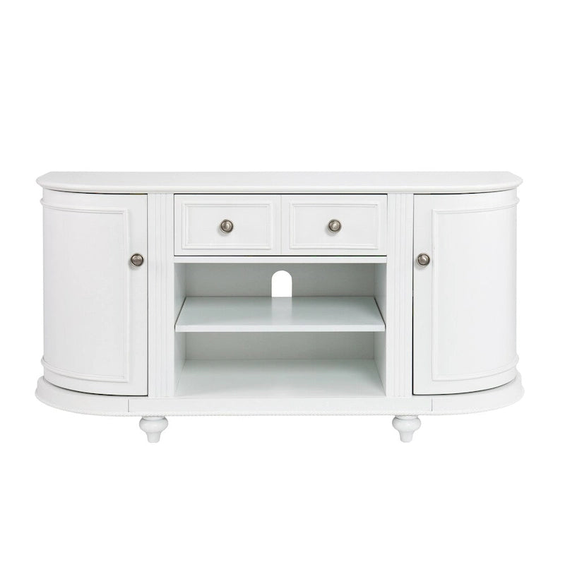 Mueble de TV Wells Modern Farmhouse Blanco para televisores de hasta 46"