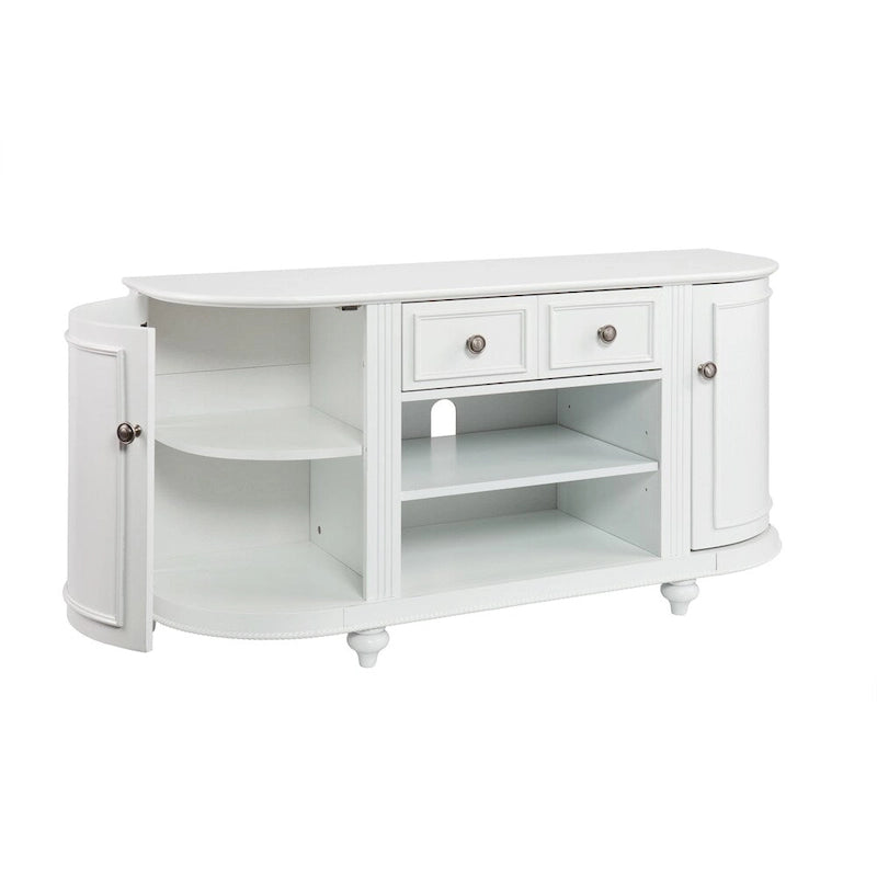 Mueble de TV Wells Modern Farmhouse Blanco para televisores de hasta 46"