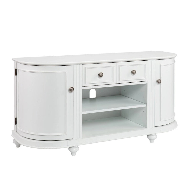Mueble de TV Wells Modern Farmhouse Blanco para televisores de hasta 46"