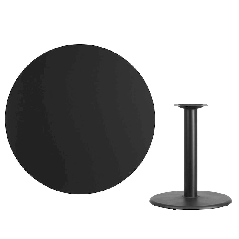 Tablero de Mesa Laminado Redondo de 42 con Base Redonda de 24 de Altura Estándar