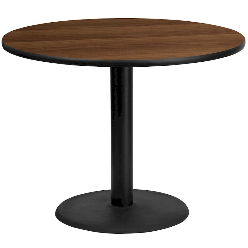 Tablero de Mesa Laminado Redondo de 42 con Base Redonda de 24 de Altura Estándar