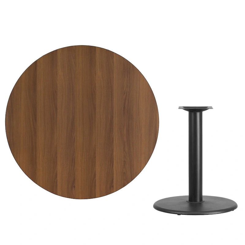 Tablero de Mesa Laminado Redondo de 42 con Base Redonda de 24 de Altura Estándar