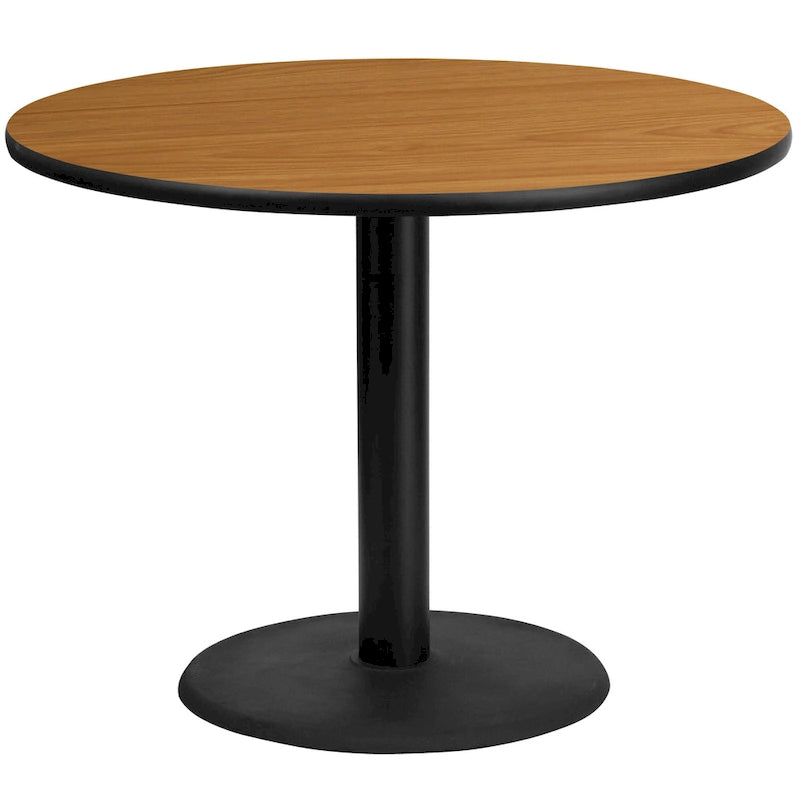Tablero de Mesa Laminado Redondo de 42 con Base Redonda de 24 de Altura Estándar
