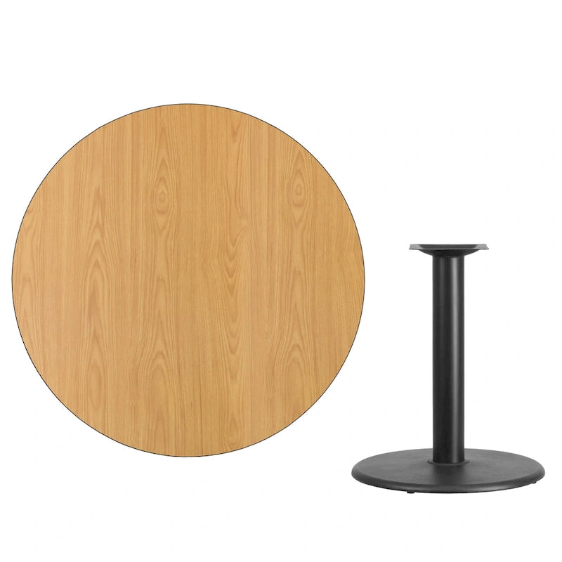 Tablero de Mesa Laminado Redondo de 42 con Base Redonda de 24 de Altura Estándar