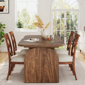 Mesa de comedor de madera retro de 63 pulgadas para 4 a 6 personas
