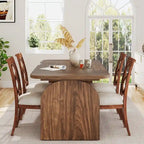 Mesa de comedor de madera retro de 63 pulgadas para 4 a 6 personas