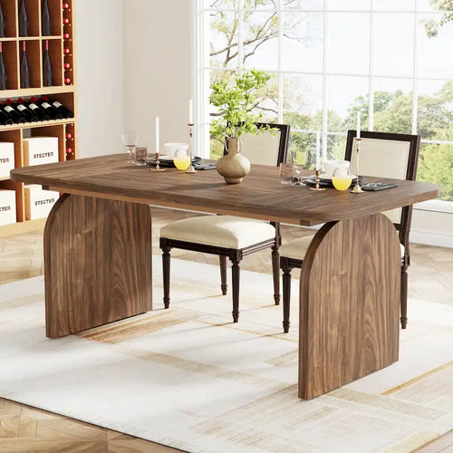 Mesa de comedor de madera retro de 63 pulgadas para 4 a 6 personas