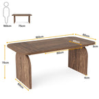 Mesa de comedor de madera retro de 63 pulgadas para 4 a 6 personas