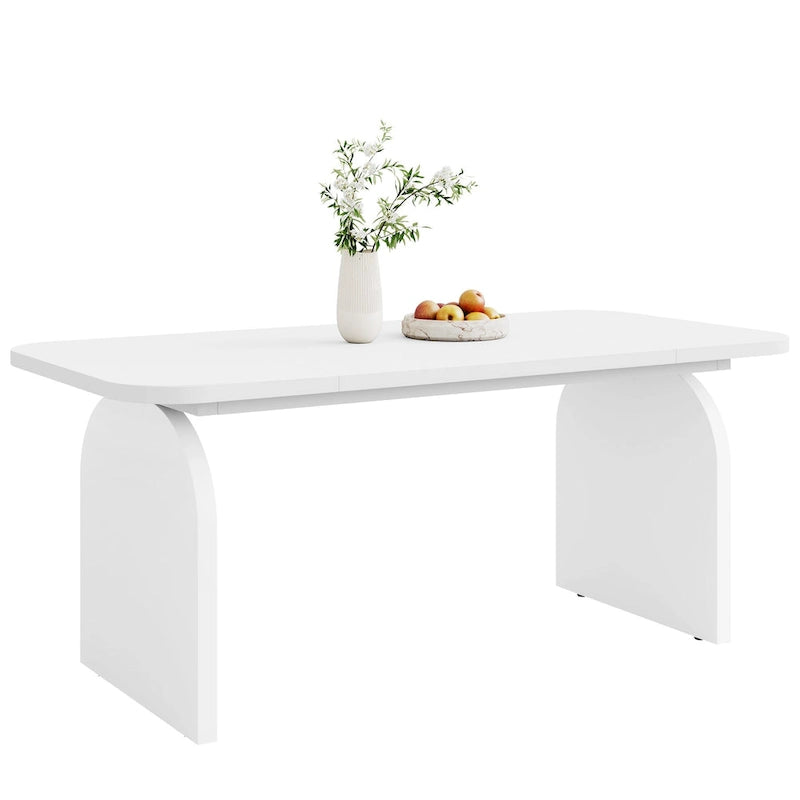 Mesa de comedor de madera retro de 63 pulgadas para 4 a 6 personas