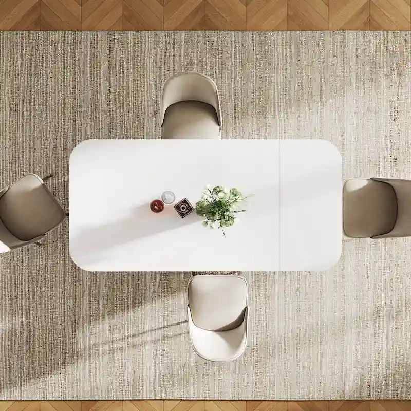 Mesa de comedor de madera retro de 63 pulgadas para 4 a 6 personas