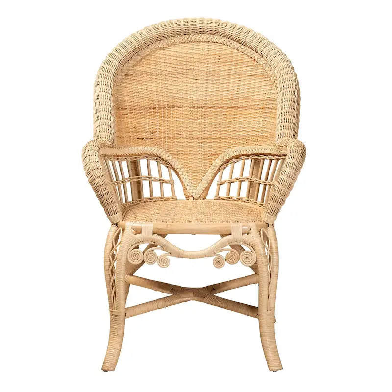Ratu Silla Acentual Moderna Bohemio de Ratán Natural Marrón