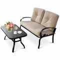2 Piezas Sofá de Dos Plazas Mesa de Café Banco de Muebles para Patio - Ver Detalles