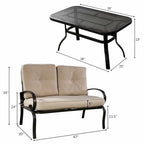 2 Piezas Sofá de Dos Plazas Mesa de Café Banco de Muebles para Patio - Ver Detalles